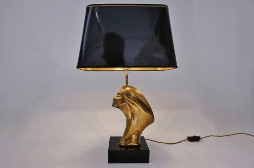 `Spirit of Ecstasy` sculptural brass lamp, 1970`s ca, French